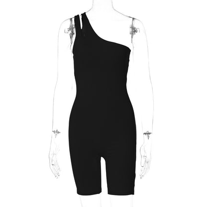 One Shoulder Slim Fit Yoga Jumpsuit