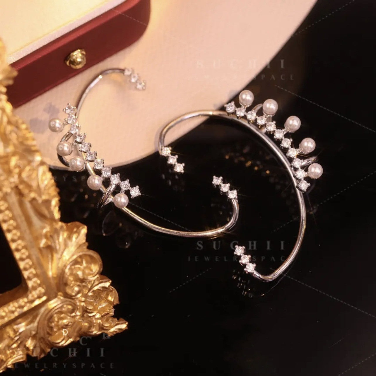 Pearl Zircon Temperament Fashion Earrings