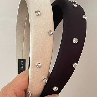 High Skull Top Sponge Headband With Rhinestones