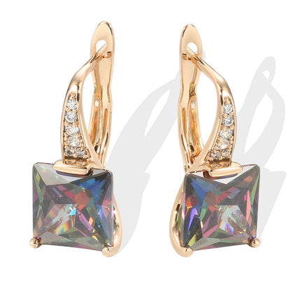 Retro Fashion Earrings With Colorful Zircon