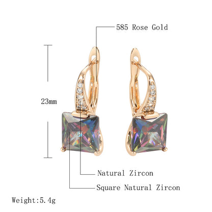 Retro Fashion Earrings With Colorful Zircon