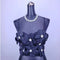 New Dopamine Floral Rhinestone Bandeau Sling Top